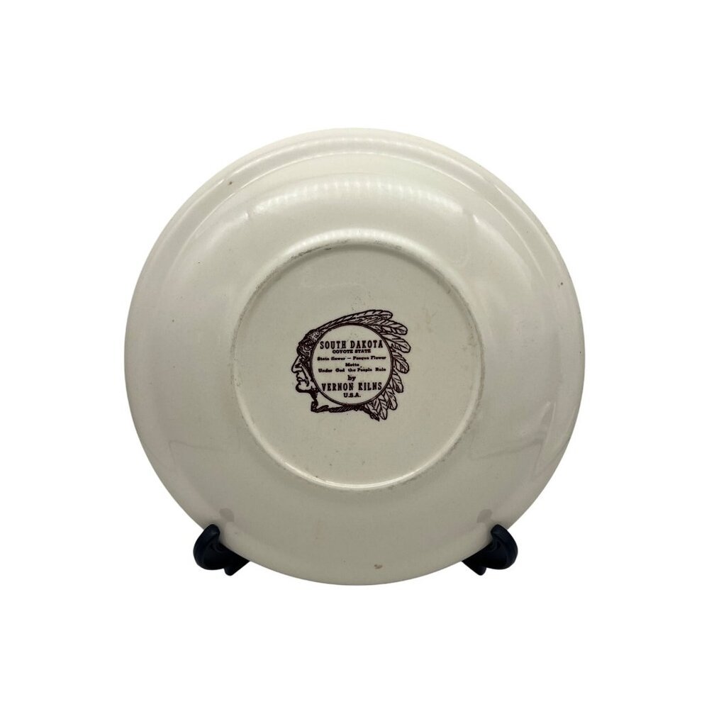 Vintage Vernon Kilns South Dakota Commemorative Plate 10.5" Historic Landmarks - Picture 2 of 8